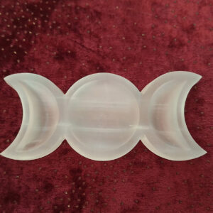 Selenite charge plate/dish, +- 64gm 9x4 cm